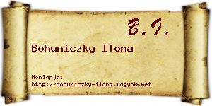 Bohuniczky Ilona névjegykártya