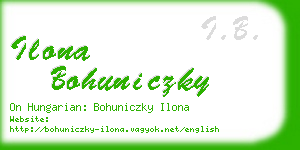 ilona bohuniczky business card